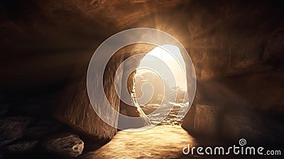 Empty Tomb, Jesus resurrection, Christianity, Easter Stock Photo