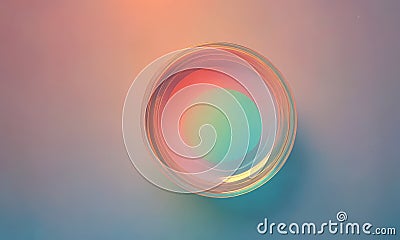 vibrant, circular object with gradient colors is centered against gradient background. Stock Photo