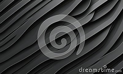close-up view textured surface with repeating pattern curved lines in varying shades gray. Stock Photo