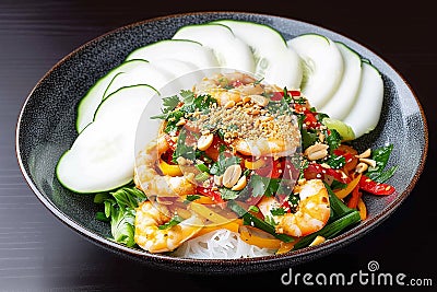 mildly spicy green vietnamese salads Stock Photo