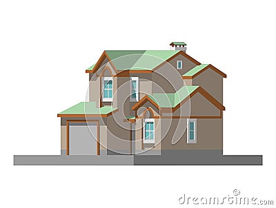 Image of a private house. vector illustration Vector Illustration