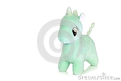 Image of purple horse doll isolated on white background with space background for text Stock Photo