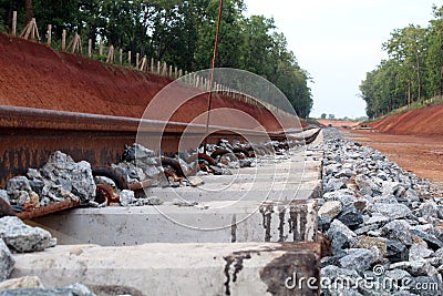 Railway Line Close Shoot. Stock Photo