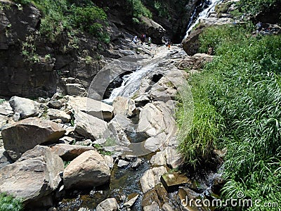 Rawana water falls in lanka Stock Photo