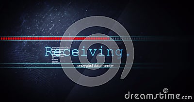 Image of receiving data text flashing digital interface Stock Photo