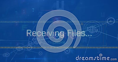 Image of receiving files text and data processing Stock Photo