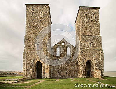 The remains of Reculver Towers in Kent, England Stock Photo