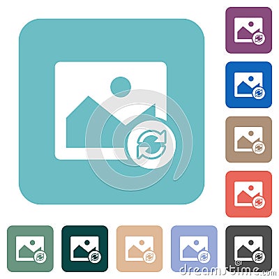 Image refresh alternate rounded square flat icons Vector Illustration