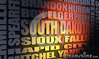 South Dakota cities list Stock Photo