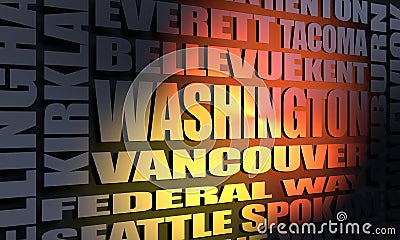 Washington state cities list Stock Photo