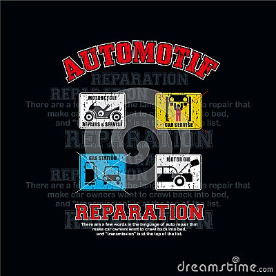 Image reparation illustration, tee shirt graphics Vector Illustration