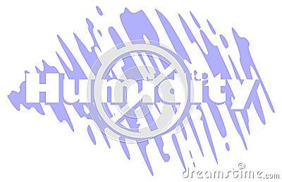 Prohibition of Humidity, english, word, colors, isolated. Cartoon Illustration