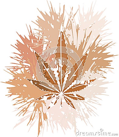 Marijuana leaf on spots isolated Stock Photo