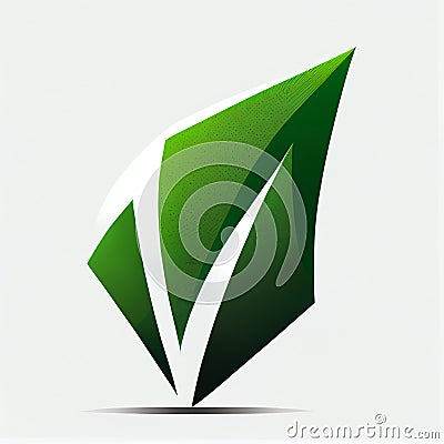 Going Green with V: A Symbol of Environmentalism or Veganism. Stock Photo