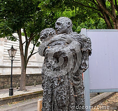 Image of the Return of the Prodigal sculpture by Charlie Mackesy Editorial Stock Photo