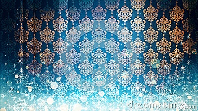 Image of rising glitter particles on a colorful patterned background Stock Photo