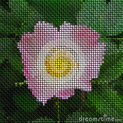 Image rose bloom knit generated texture Stock Photo