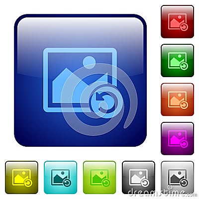 Image rotate left color square buttons Stock Photo
