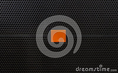 Image of rounded frame on modern speaker Stock Photo