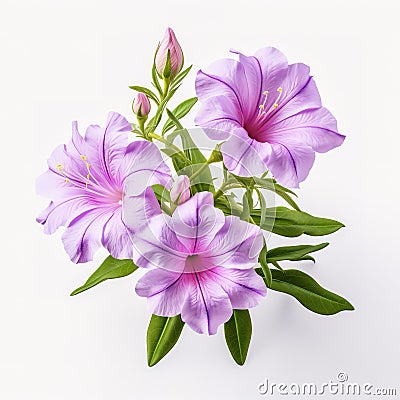 Image of ruellia tuberosa flower on white background. Nature. Illustration, Generative AI Stock Photo