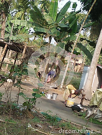 An image of rural place of Assam , poor peoples struggle to survive in their day to day life . Editorial Stock Photo