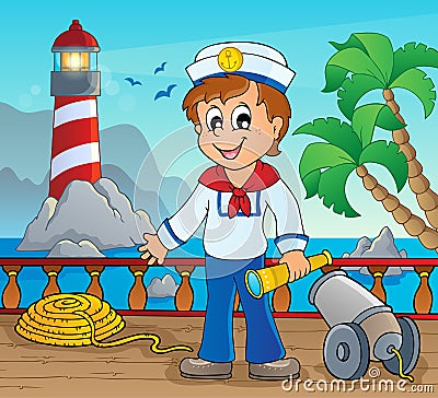 Image with sailor theme 2 Vector Illustration