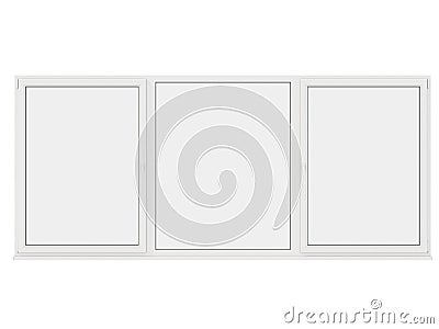 The image of the sample window on white background. 3D Rendering Stock Photo