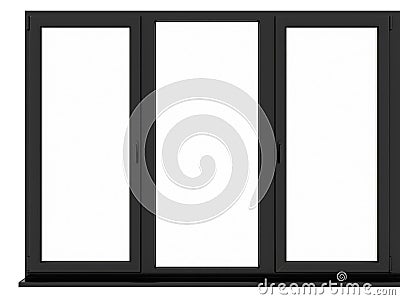 The image of the sample window on white background. 3D Rendering Stock Photo