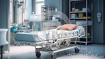 Trundle bed in hospital room Stock Photo