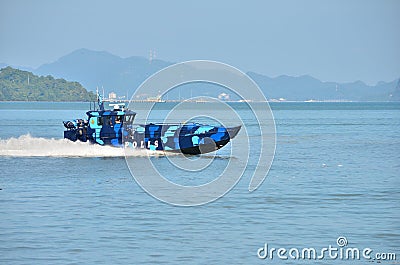 An image selective focus watercat M14 patrol boat royal malaysia police Editorial Stock Photo