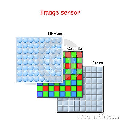 Image sensor or camera matrix Vector Illustration