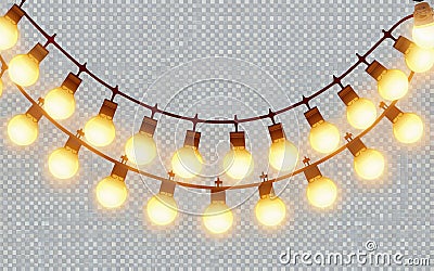 The image showcas. hghees a string of lights, featuring multiple round bulbs . generative ai Stock Photo