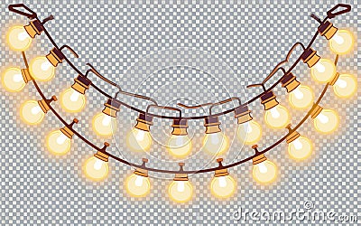 The image showcas. hghees a string of lights, featuring multiple round bulbs . generative ai Stock Photo
