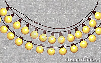 The image showcas. hghees a string of lights, featuring multiple round bulbs . generative ai Stock Photo