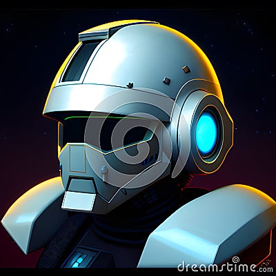 Galactic force soldier scifi helmet generated by ai Stock Photo