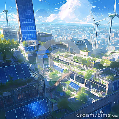 Eco-Cityscape: A Sustainable Future Vision Stock Photo