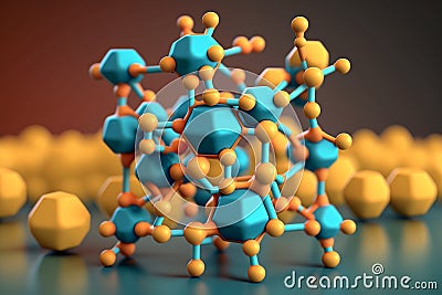Ai Generative Chromium molecule structure model science background Stock Photo