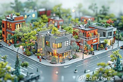 Isometric Networking in 3D Rendering Stock Photo