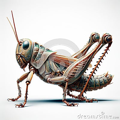 Image of isolated locust against pure white background, ideal for presentations Stock Photo