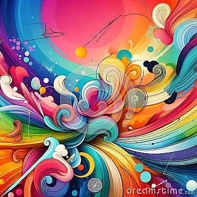 Vibrant abstract with intertwining shapes Stock Photo