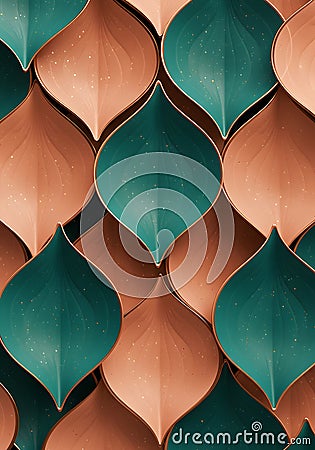 teal and copper abstract pattern - generated using ai Stock Photo