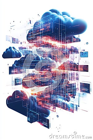Dynamic Cloud Computing Architecture Illustration Stock Photo