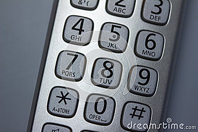 Close up abstract view of a cordless home phone keypad Stock Photo