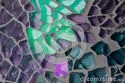 Macro texture of a mosaic pattern of colored glass pieces in ceramic ware Stock Photo