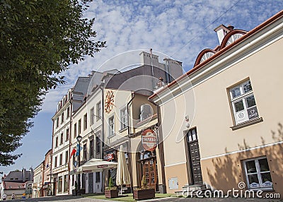 Rzeszow, Poland, Europe - a sunny day and old houses. Editorial Stock Photo