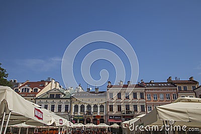 Rzeszow, Poland, Europe - blue skies and old houses. Editorial Stock Photo