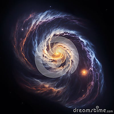 Dark Spiral Galaxy, Endless Vortex Stock Photo