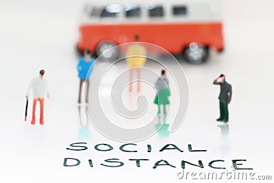 Social distance text showing concept Stock Photo
