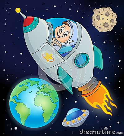 Image with space theme 8 Vector Illustration