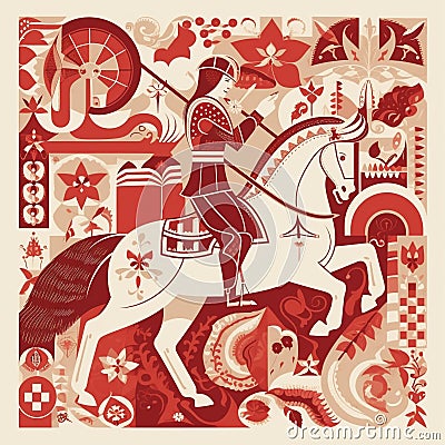 St. George& x27;s Day: Legendary Tales and Heroism Stock Photo